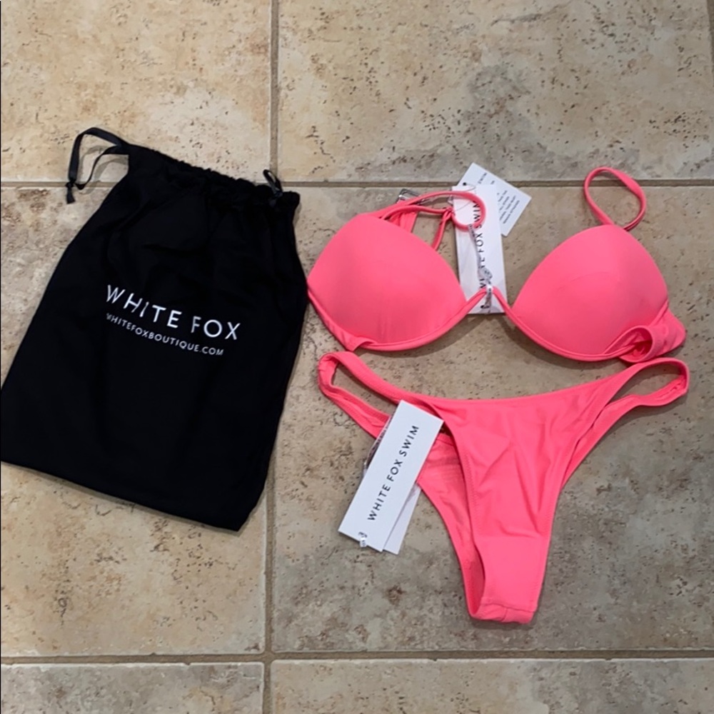 White Fox Boutique Bikini in Neon Peach
